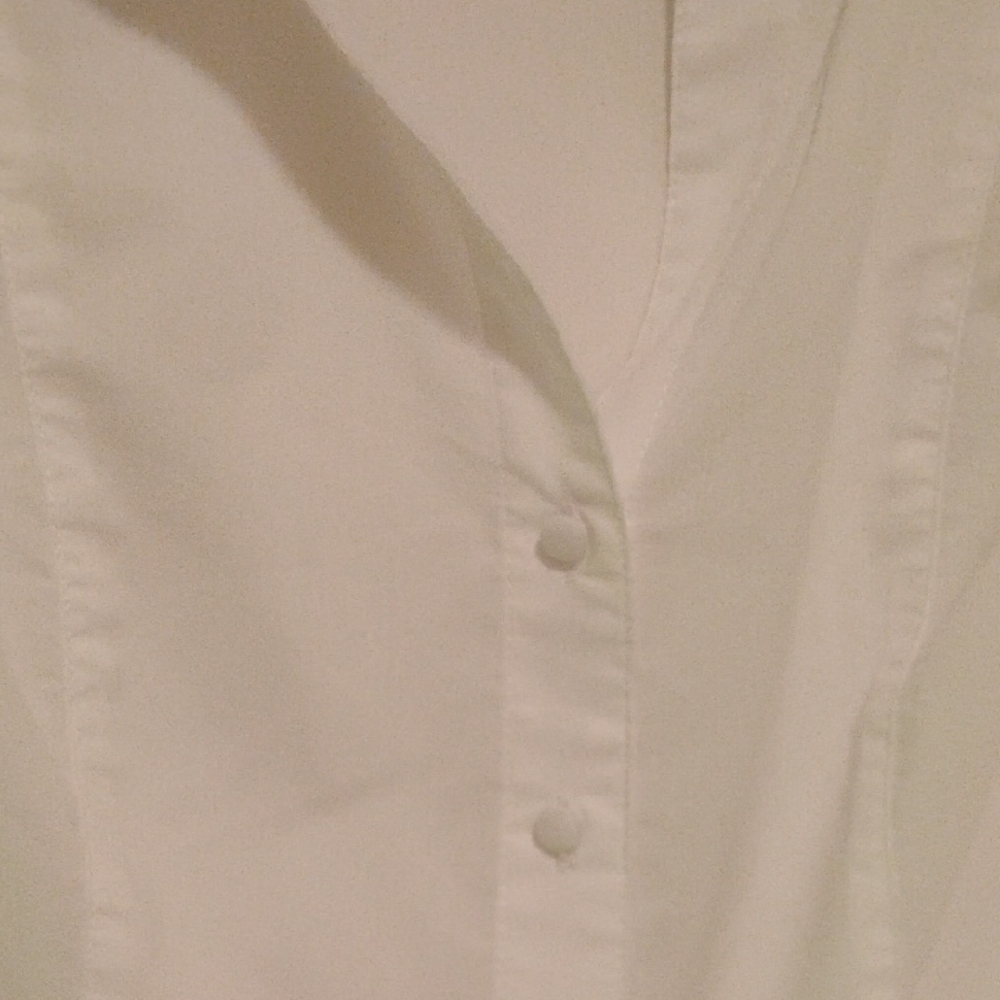 Nanette Lepore White Ruffled Collar Button-Front Blouse - Picture 3 of 4